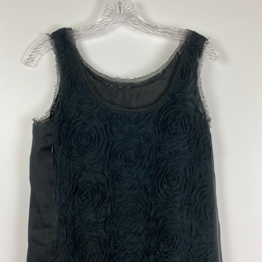J Crew Gray Silk Organza Floral Cocktail Dress Shift Party Womens Size 0 - Picture 10 of 11